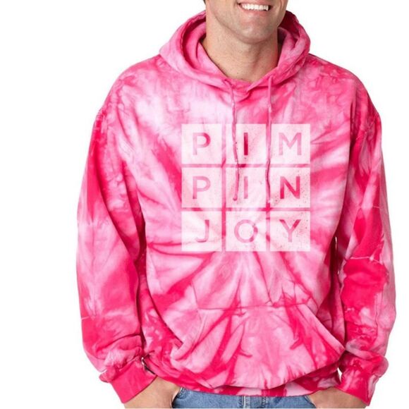 PIMPINJOY TIE DYE UNISEX HOODIE medium - PINK pre loved - Picture 1 of 4